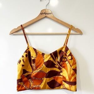 Anthropologie House of Harlow 1960 Printed Silk Crop Top
